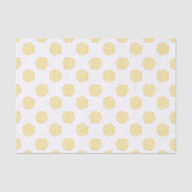 Yellow posy roses graphic tissue paper (Front)