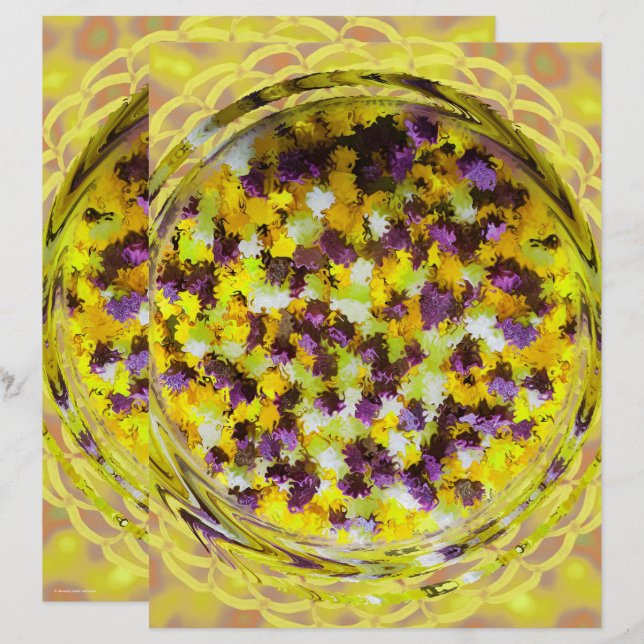 Yellow Potpourri Scrapbook Paper 2-Sided Page (Front/Back)