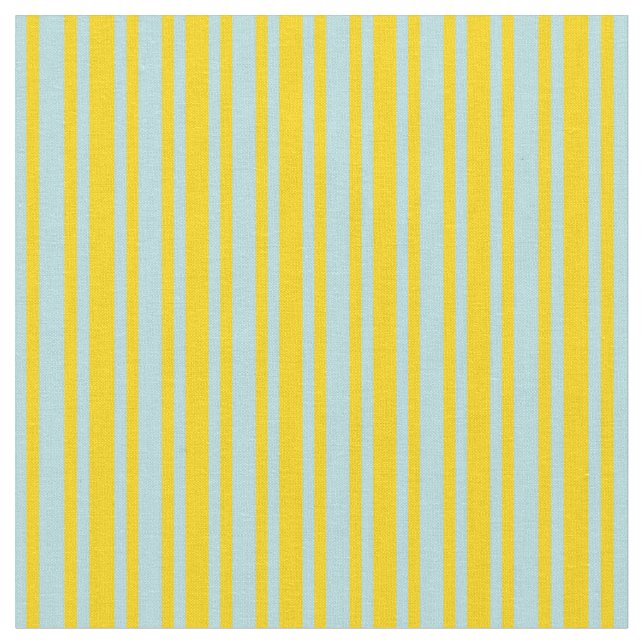 Yellow & Powder Blue Coloured Stripes Fabric (Close Up)