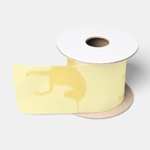 Yellow Prancing Unicorn Satin Ribbon