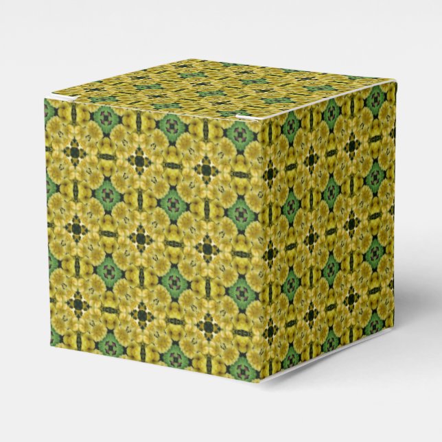 Yellow Primrose Flower Abstract Art   Favor Box (Front Side)