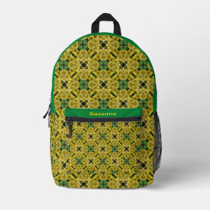 Yellow Primrose Flower Abstract Art Personalized Printed Backpack