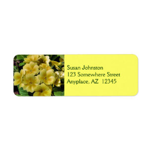 Yellow Primrose Flower Address Label