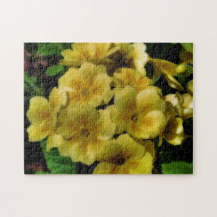 Yellow Primrose Flowers Orton Effect Jigsaw Puzzle