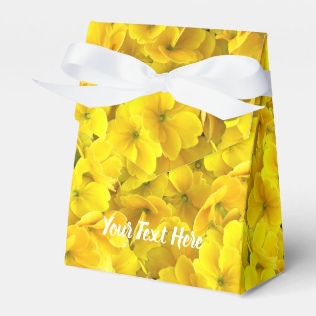 Yellow Primrose Flowers Pattern Favor Box (Front Side)