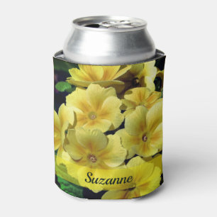 Yellow Primrose Flowers Personalized Can Cooler
