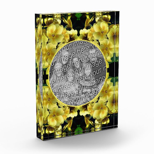 Yellow Primrose Spring Flowers Add Your  Photo Block (Left)