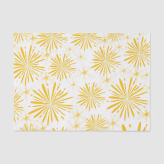 Yellow Print Glossy Tissue Paper