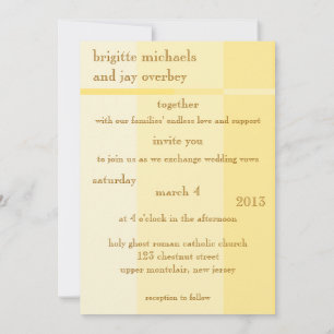 Yellow Progression Modern Wedding Invitation