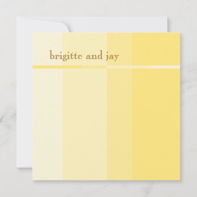 Yellow Progression Modern Wedding Invitation (Front)