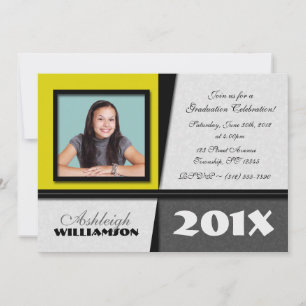 Yellow & Proper Photo Graduation Invitations