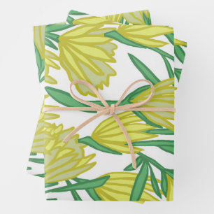 Yellow Protea Design  Wrapping Paper Sheet