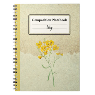 Yellow Psilostrophe Sparsiflora Personalized Comp Notebook
