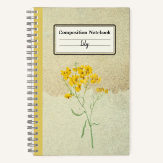 Yellow Psilostrophe Sparsiflora Personalized Comp Notebook