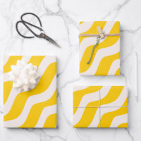 Yellow Psychedelic Stripes Retro Wavy Lines