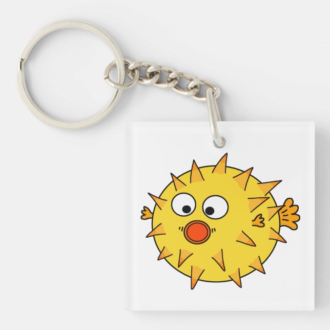 Yellow Pufferfish Keychain (Front)