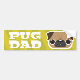 Yellow Pug Dad Bumper Sticker