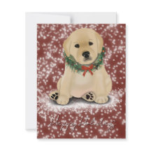 Yellow Puppy Holiday Card