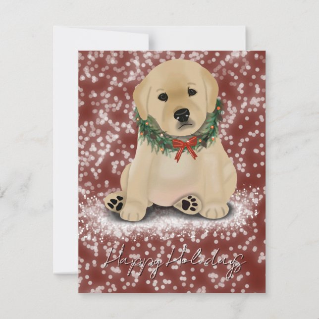 Yellow Puppy Holiday Card (Front)