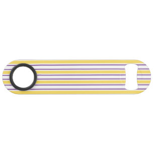 Yellow, purple and white candy stripes bar key