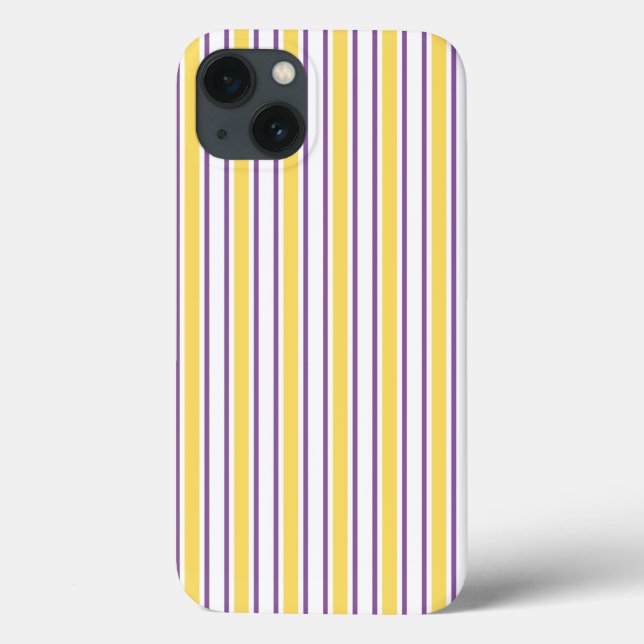 Yellow, purple and white candy stripes Case-Mate i iPhone Case (Back)