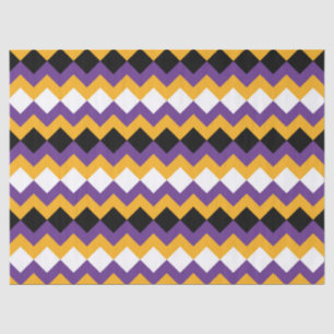 Yellow, Purple, Black and White Zigzag Chevron Tissue Paper