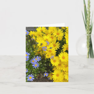 Yellow & Purple Daisies Personalized Greeting Card