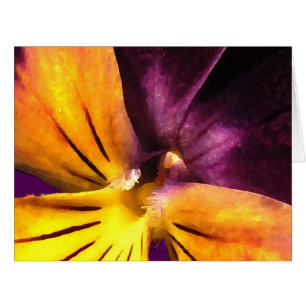 Yellow Purple Flower Abstract Floral Card