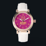Yellow Purple gold vintage name monogram initials Watch<br><div class="desc">Yellow Purple gold vintage name monogram initials Personalized watch with your names. This watch can be customized by changing the text with the name of the loved one . It can be an ideal gift for newlyweds or for silver or golden wedding anniversaries. Monogram Watch Romantic Couple Gift His and...</div>