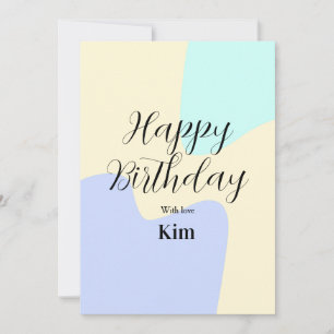 Yellow purple green happy birthday abstract pastel invitation