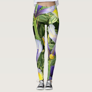 Yellow & purple irises leggings