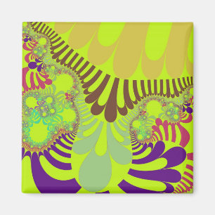 Yellow Purple Mod Square Magnet