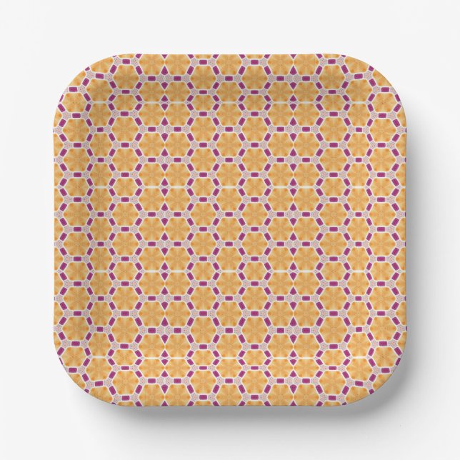 Yellow Purple Paper Plate (Front)