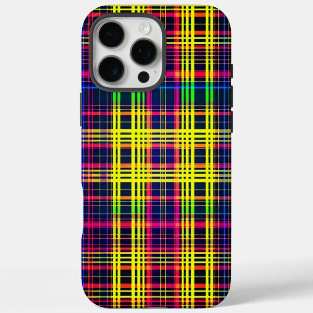 Yellow & Purple Plaid iPhone 16 Pro Case-Mate iPhone Case (Back)