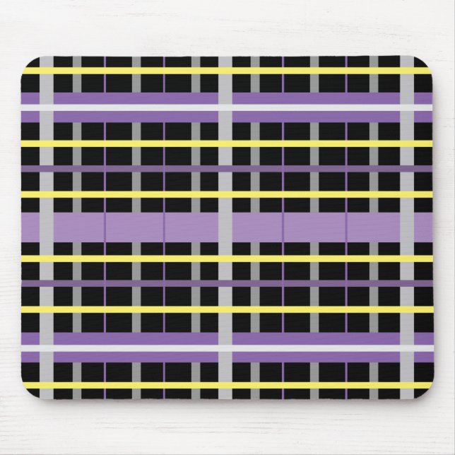 yellow-purple-plaid mouse pad (Front)