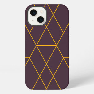 Yellow, purple, simple, modern geometric graphic iPhone 13 case