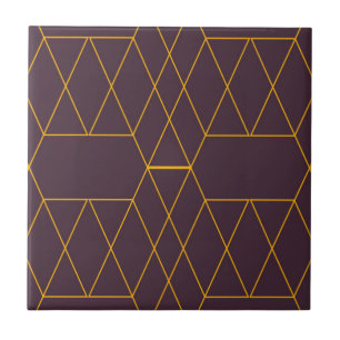 Yellow, purple, simple, modern geometric graphic tile