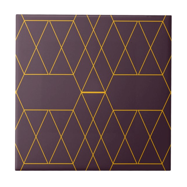 Yellow, purple, simple, modern geometric graphic tile (Front)