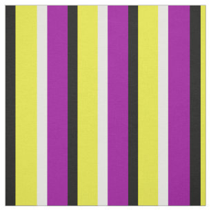 Yellow Purple Stripes Pattern  Fabric