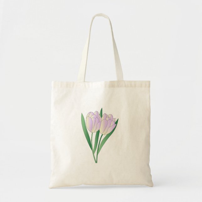 Yellow-purple Tulip Tote Bag (Front)