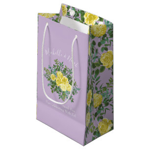 Yellow & Purple Vintage Elegant Spring Wedding Small Gift Bag