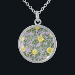 Yellow & Purple Vintage Elegant Spring Wedding Sterling Silver Necklace<br><div class="desc">Beautiful Light Yellow & Lilac Purple peony & rose floral wedding invitations with abundant greenery.  Perfect for an elegant floral theme or traditional white wedding in the Spring or Summer.  Customize the colour and text to make this wedding collection your own!</div>