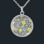 Yellow & Purple Vintage Elegant Spring Wedding Sterling Silver Necklace<br><div class="desc">Beautiful Light Yellow & Lilac Purple peony & rose floral wedding invitations with abundant greenery.  Perfect for an elegant floral theme or traditional white wedding in the Spring or Summer.  Customize the colour and text to make this wedding collection your own!</div>