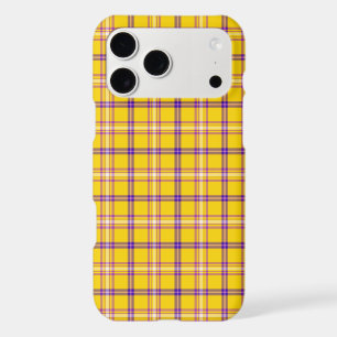 Yellow Purple White Plaid Classic iPhone Case