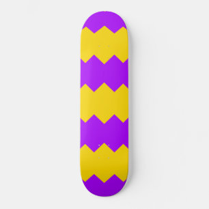 Yellow & Purple Zig Zag Stripe Skateboard
