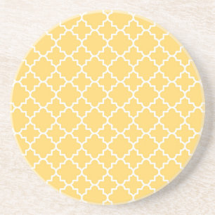 Yellow Quatrefoil Pattern Coaster
