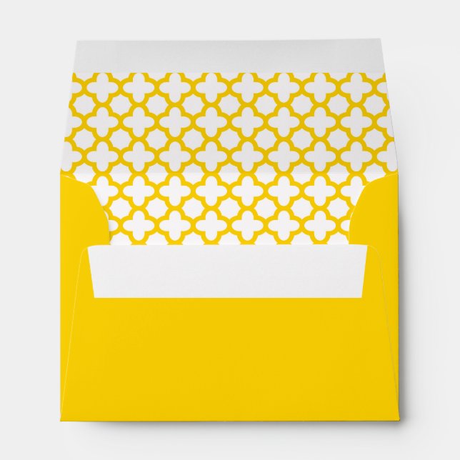 Yellow Quatrefoil Pattern Envelopes (Back (Bottom))