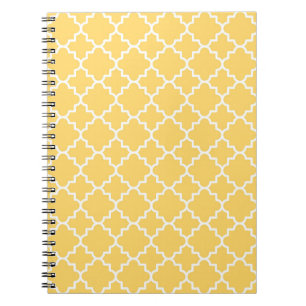 Yellow Quatrefoil Pattern Notebook