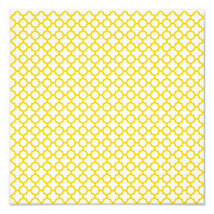 Yellow Quatrefoil Pattern Photo Print