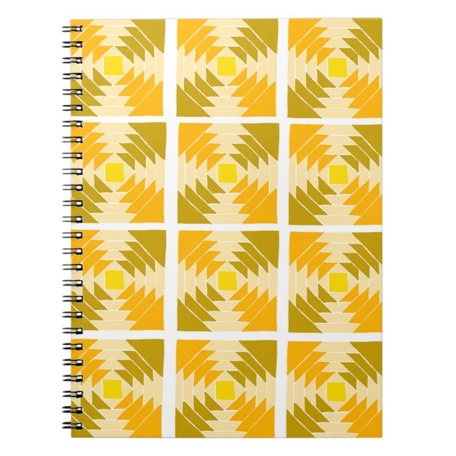 Yellow quilt pattern notebook (Front)
